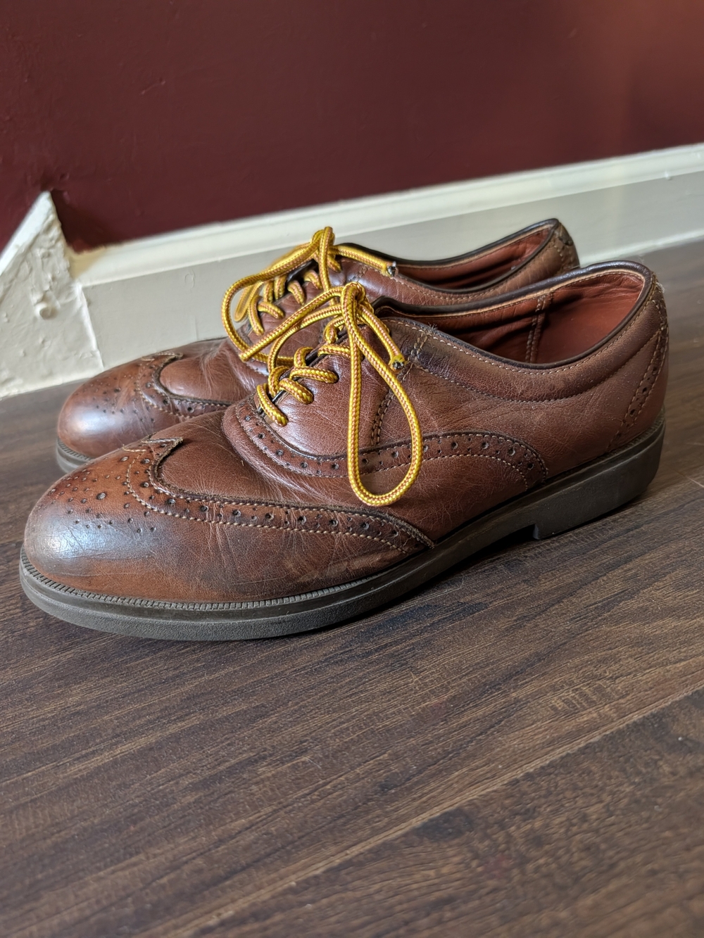 IRON AGE Boots & Shoes Made In USA Brown Leather Brogues Oxford Shoes 7M